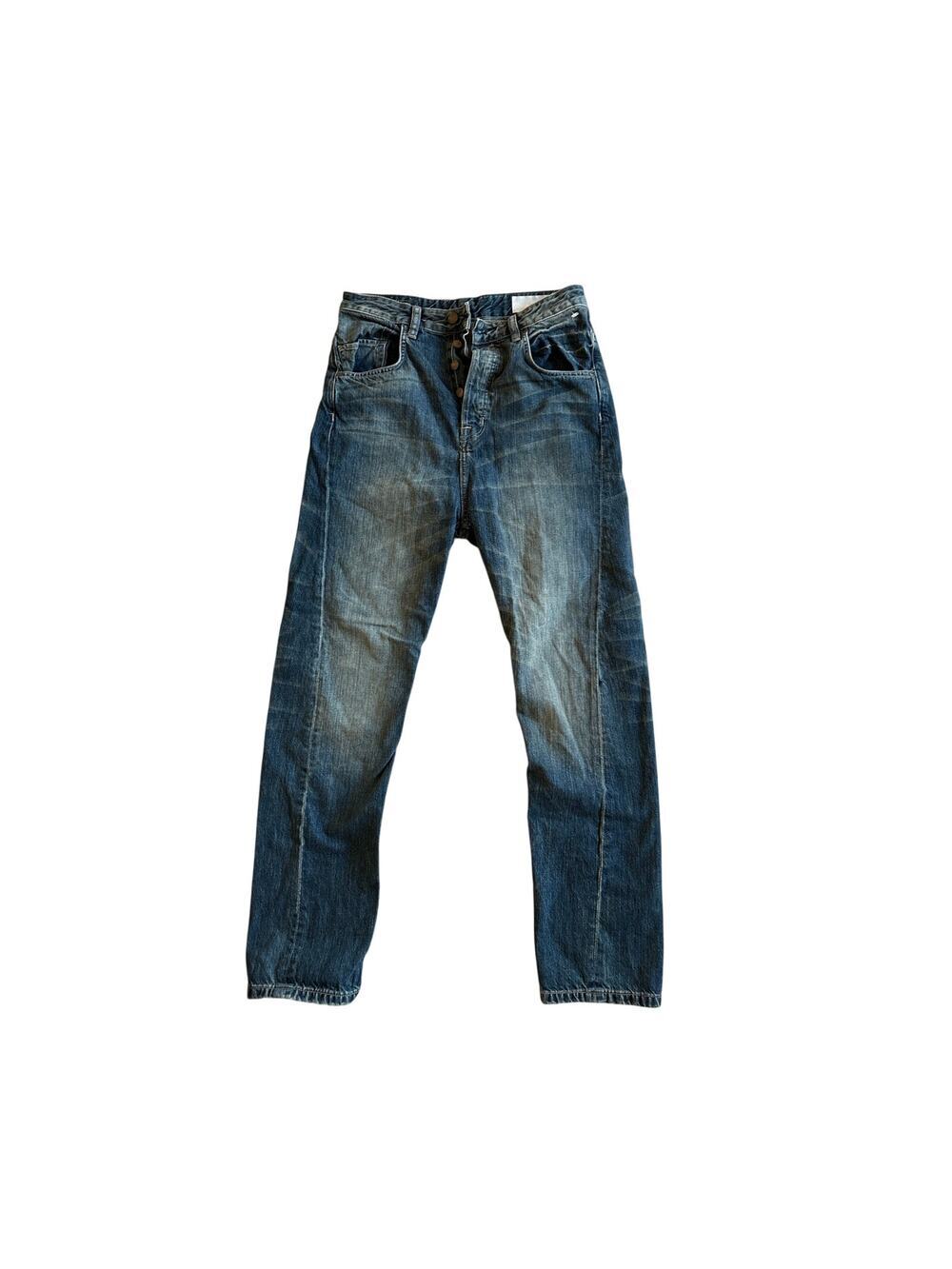 All Saints Spitalfields 100% Cotton Dark Wash Button Fly Straight Jeans W28